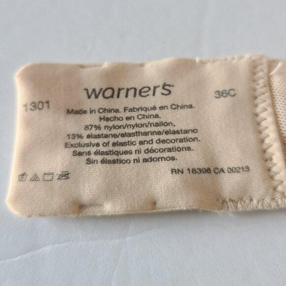 WARNER'S UNSLIPPABLES CONTOUR ALL DAY FIT LINED UNDERWIRE BRA STYLE #1301 SZ36C - Picture 6 of 9